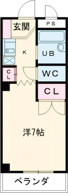 ハイツヤマネ(ワンルーム/3階)の間取り写真