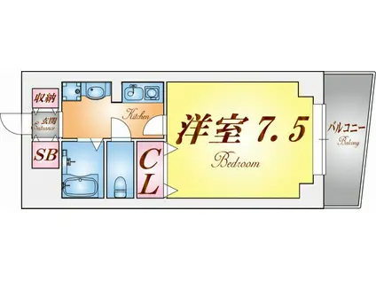 シーショア垂水(1K/1階)の間取り写真