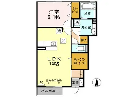 プランドール(1LDK/1階)の間取り写真