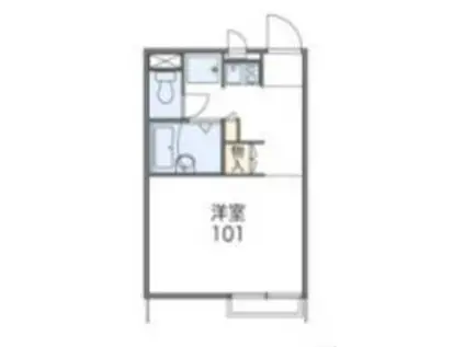 レオパレスベルヴィル湘南(1K/1階)の間取り写真