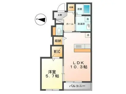 グリーンコート(1LDK/1階)の間取り写真