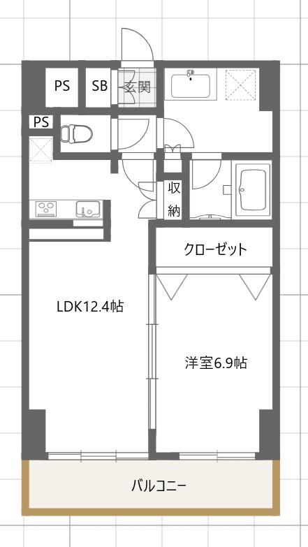 リッツ喜多見(1LDK/3階)の間取り写真