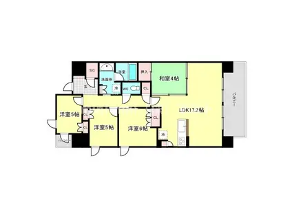 大阪ベイレジデンス(4LDK/2階)の間取り写真