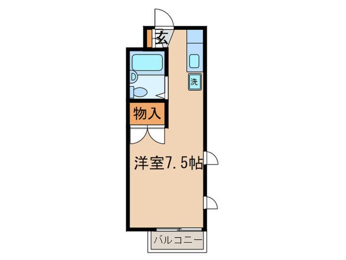 ヴェルデ市ノ坪(ワンルーム/2階)の間取り写真