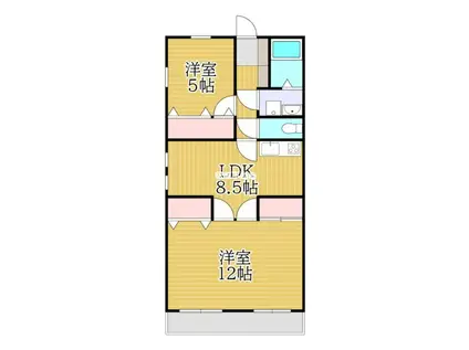コーポアベニュー大城(2LDK/1階)の間取り写真
