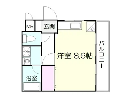 コーショーコーポ(ワンルーム/2階)の間取り写真