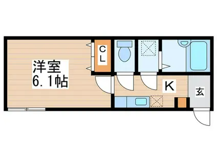 AIRLY(1K/1階)の間取り写真