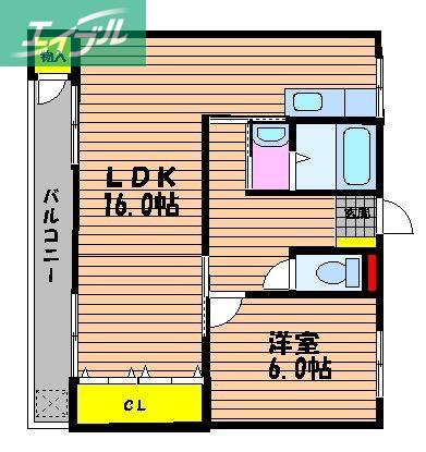ラ・ルーチェ芳泉(1LDK/4階)の間取り写真