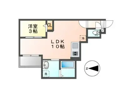 JACK DAIKOII(1LDK/1階)の間取り写真