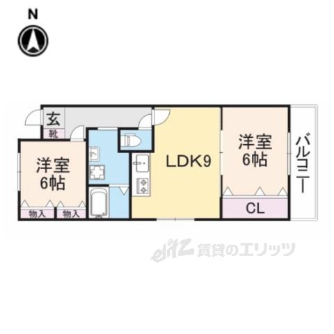 プラムキャッスルS-Ⅰ(2LDK/6階)の間取り写真