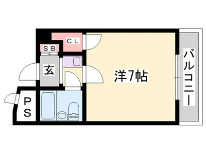 ホーユーコンフォルト宝殿(ワンルーム/6階)の間取り写真