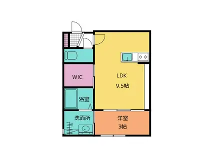 DIMORA(1LDK/2階)の間取り写真