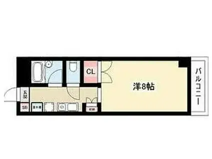 ヴァンヴェール名古屋(ワンルーム/2階)の間取り写真