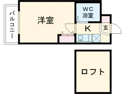 シティパレス生駒谷田町P-7(1K/1階)の間取り写真