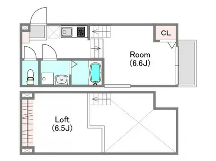 MODERN PALAZZO 西諫早駅(1SK/1階)の間取り写真
