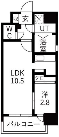 グランフェリーチェ・ナイン(1LDK/15階)の間取り写真