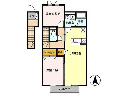 G-フォレスト(2LDK/2階)の間取り写真