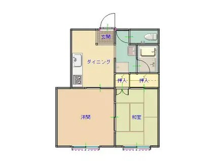 サンフラワーハイツ(2DK/2階)の間取り写真