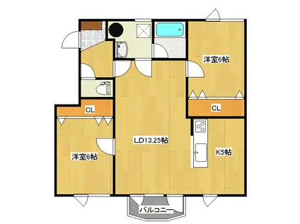 ハイツラーク(2LDK/2階)の間取り写真
