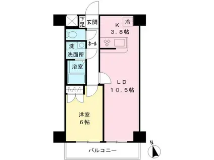 ACOLT府中緑町(1LDK/3階)の間取り写真