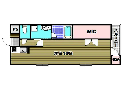 プレベール(ワンルーム/1階)の間取り写真