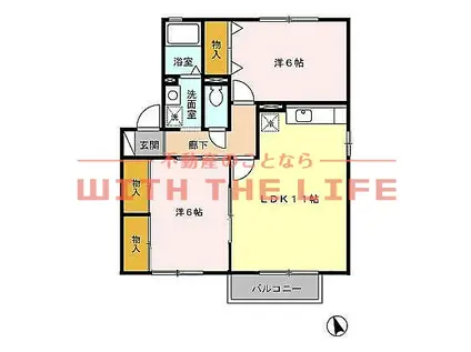 セジュールシャンスII(2LDK/2階)の間取り写真