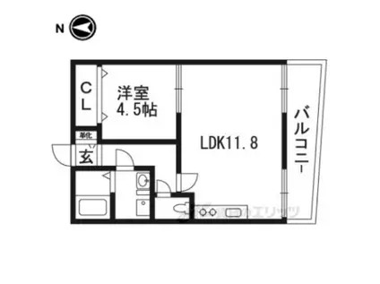 サンサンライフ大久保(1LDK/1階)の間取り写真