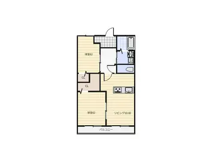トレゾール・ニシヤマB(2LDK/2階)の間取り写真