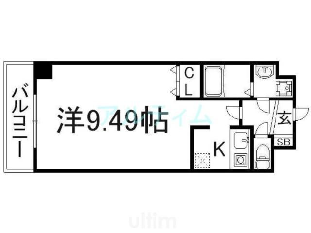 ホワイトスクエア(1K/2階)の間取り写真
