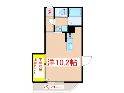LEGEND STAGE(ワンルーム/2階)の間取り写真
