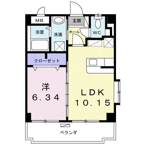 セレーノ ハウス(1LDK/3階)の間取り写真