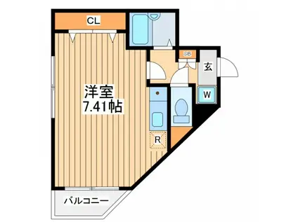 アクシス中町(ワンルーム/2階)の間取り写真