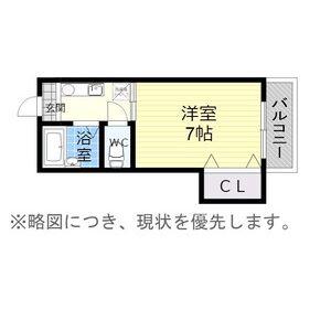 COCO覚王山(1K/3階)の間取り写真