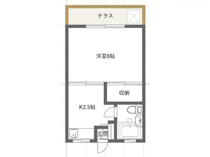 エスポワール千歳(1K/1階)の間取り写真