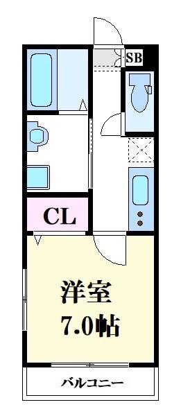 MISTRAL千代田町(1K/1階)の間取り写真