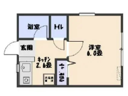 第6末廣コーポ(1K/1階)の間取り写真