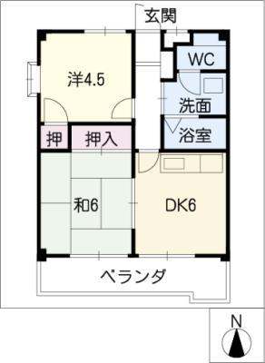レスポアールイースト21TH(2DK/3階)の間取り写真
