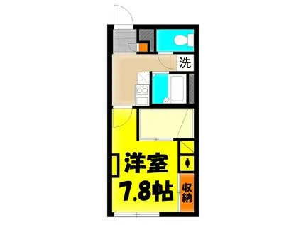 東武伊勢崎線 鷲宮駅 徒歩11分 2階建 築19年(1K/1階)の間取り写真