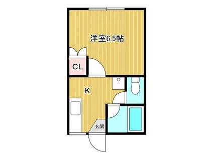 コーポ明石(1K/2階)の間取り写真