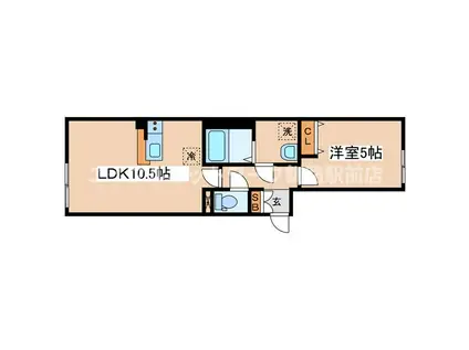 JR根室本線 釧路駅 徒歩10分 4階建 築3年(1LDK/2階)の間取り写真