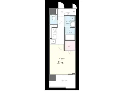 イーストERN WELLS(1K/4階)の間取り写真