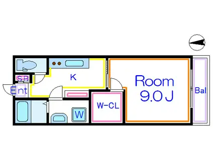フジハイツ(1K/1階)の間取り写真