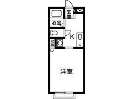 エスペランサ上佐鳥(1K/1階)の間取り写真