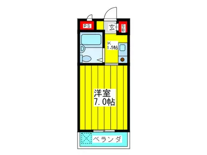 シャイングレード21(1K/4階)の間取り写真