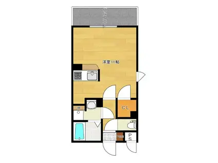 グランシャリオ長尾II(ワンルーム/2階)の間取り写真