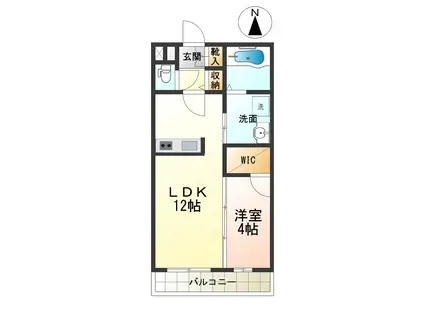 ボルツIV(1LDK/2階)の間取り写真