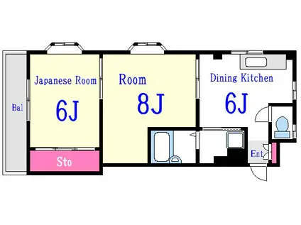 メゾン恵(2DK/3階)の間取り写真