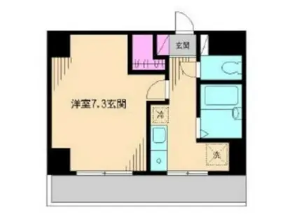 ビイルーム小金井(1K/2階)の間取り写真