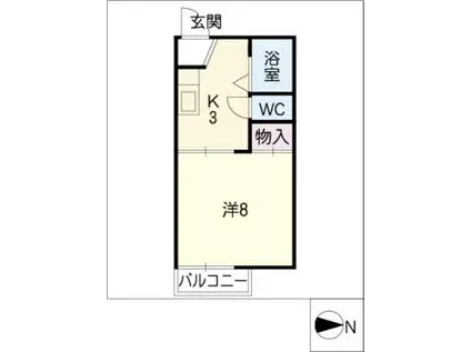 フレグランス(1K/1階)の間取り写真