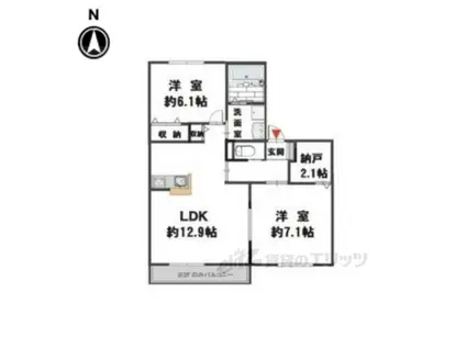 FELICITA(2LDK/1階)の間取り写真